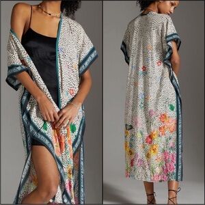 Anthropologie Maeve Floral Duster Kimono Sz OS